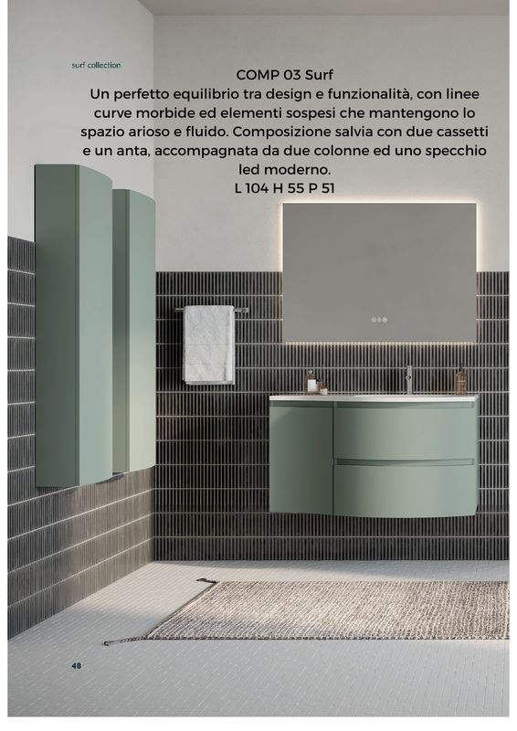 Composizione bagno SURF 3 salvia