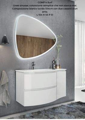 Composizione bagno SURF 4 bianco lucido
