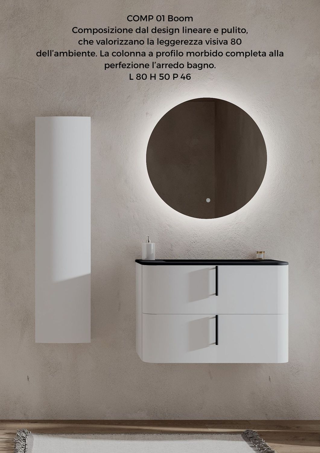 Composizione bagno BOOM 1 bianco matt 80 CM