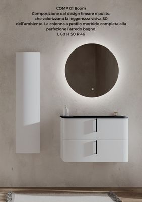Composizione bagno BOOM 1 bianco matt 80 CM