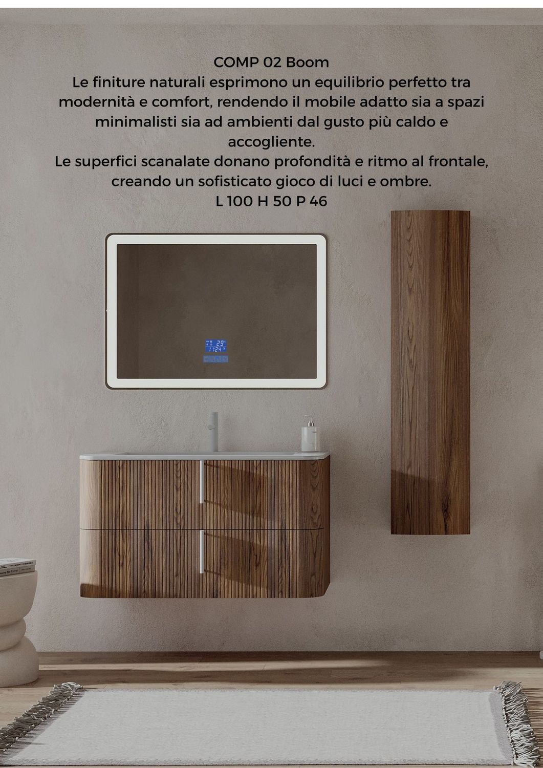 Composizione bagno BOOM 2 tabacco 100 CM