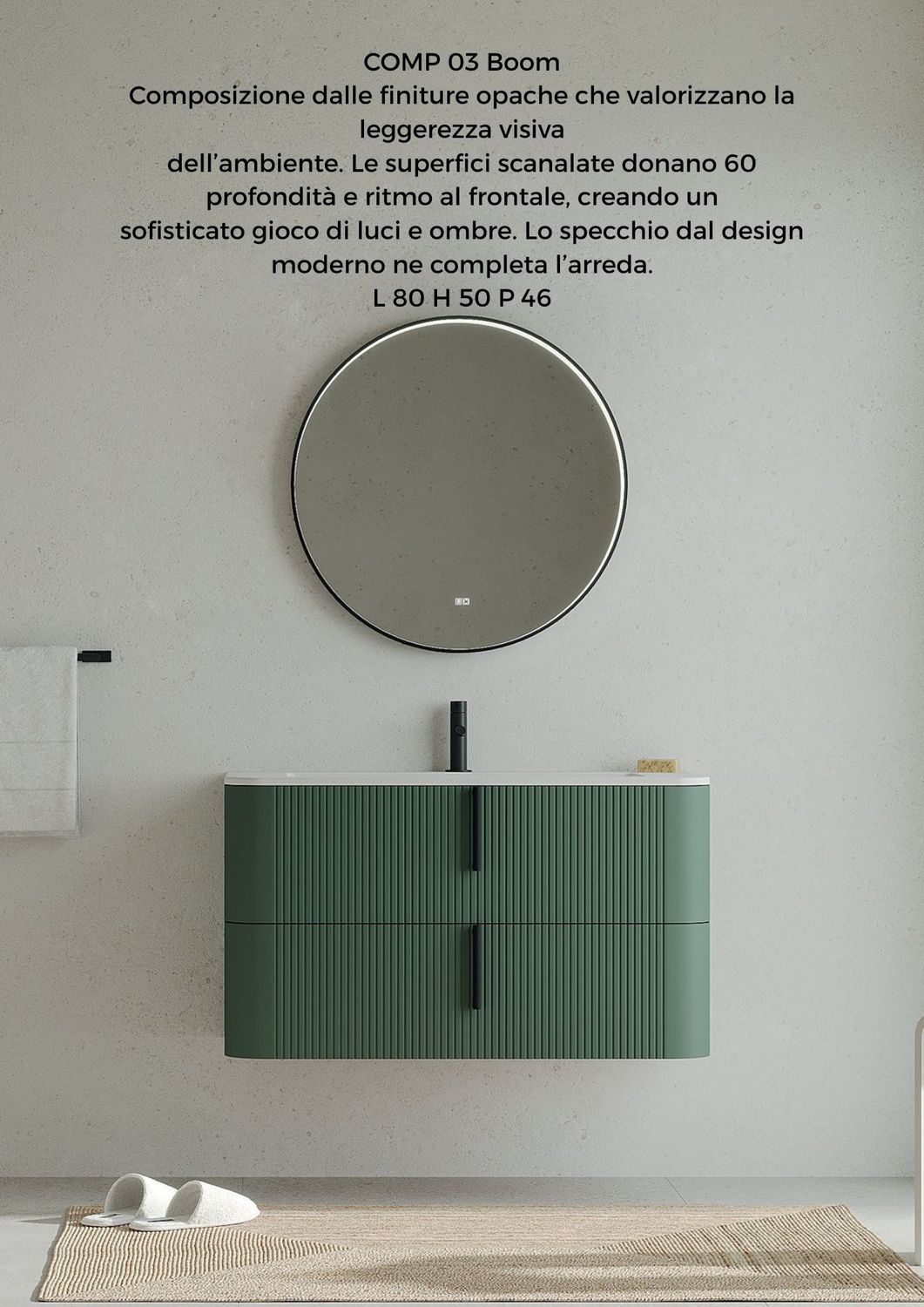 Composizione bagno BOOM 3 verde italia 100 CM