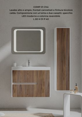 Composizione CHIC 1 BIANCO LUCIDO - TABACCO 80 CM