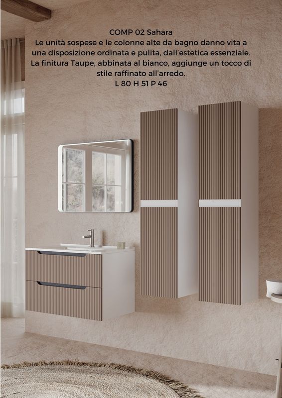 Composizione bagno SAHARA 2 bianco matt + taupe Composizione bagno SAHARA 2 bianco matt + taupe