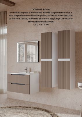 Composizione bagno SAHARA 2 bianco matt + taupe