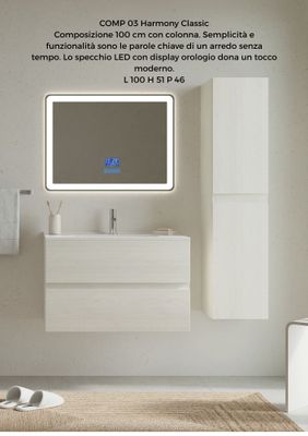 Composizione bagno HARMONY 3  rovere ghiaccio