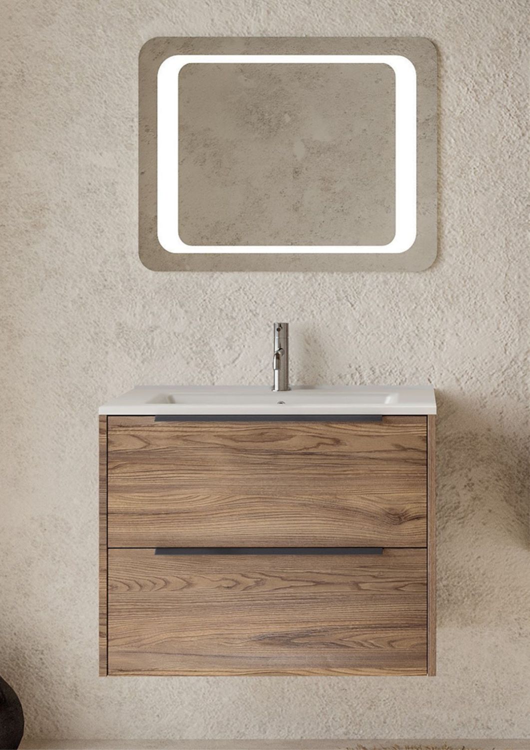 MOBILE CON LAVABO  DA 80 CM COLORE TABACCO - ETERNA 1
