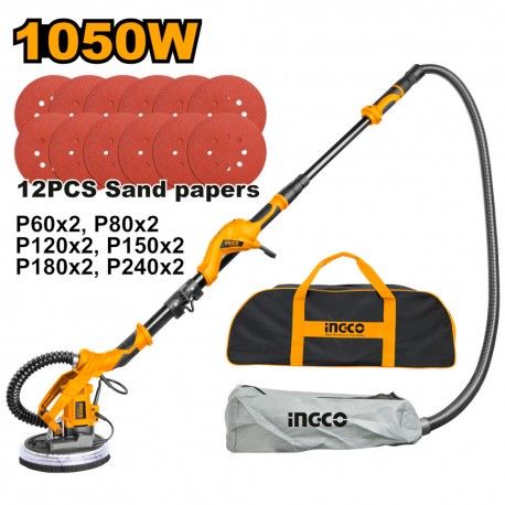 LEVIGATRICE A GIRAFFA 1050W CON BORSA E 12 FOGLI DI CARTA ABRASIVA - INGCO LEVIGATRICE A GIRAFFA 1050W CON BORSA E 12 FOGLI DI CARTA ABRASIVA - INGCO