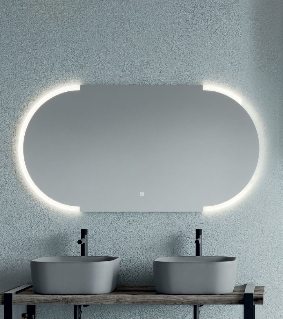 SPECCHIO CON FASCIA LED LATERALE 120X60
