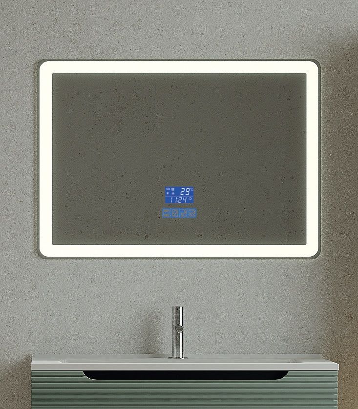 SPECCHIO RETTANGOLARE CON FASCIA LED BLUETOOTH