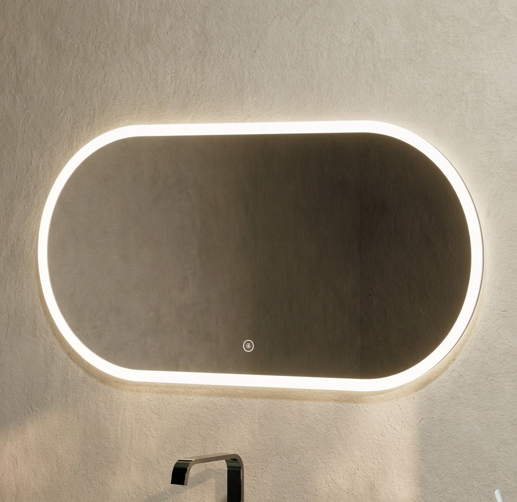 SPECCHIO ORIZZONTALE 80 CM CON FASCIA LED