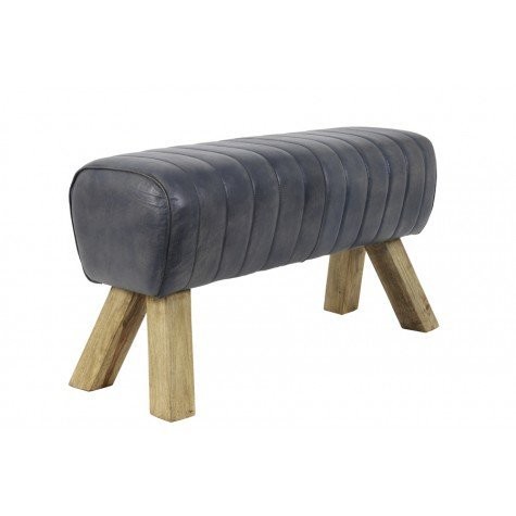 "Ramy" Leather Bench Grey