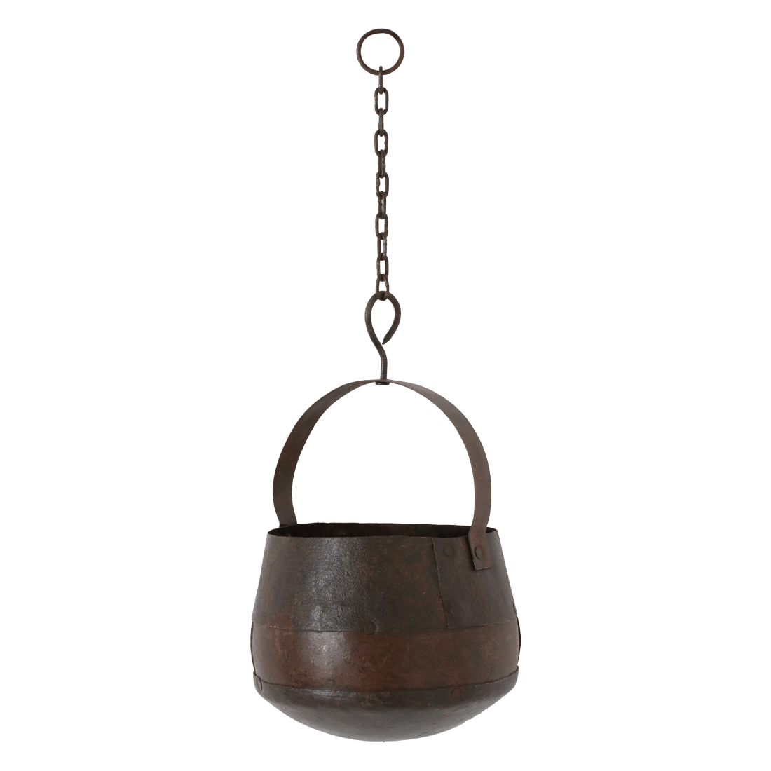 Metal hanging pot with chain