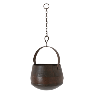 Metal hanging pot with chain