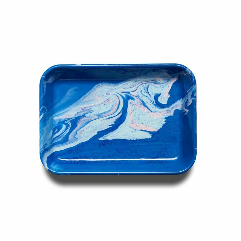 Enamel Marble Baking Dish Cobalt