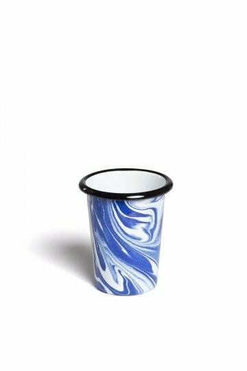 Enamel Marble Tumbler Blue and White