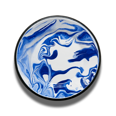 Enamel Marble Saucer 12 cm Blue and White