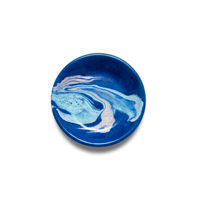 Enamel Marble Plate Cobalt