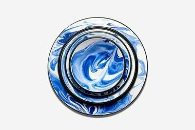 Enamel Marble Bowl - Blue and White