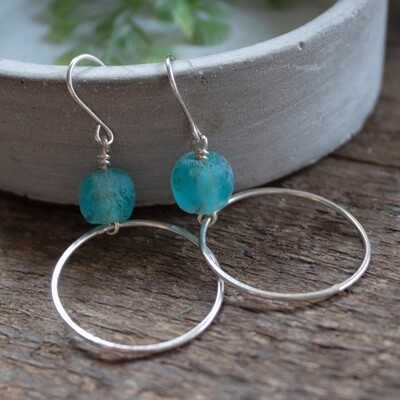 Recycled glass earrings