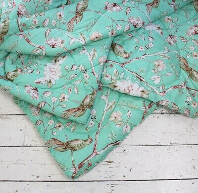 Mint Blossom Print Quilt