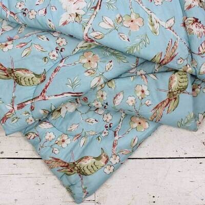 Blue Blossom Print Quilt