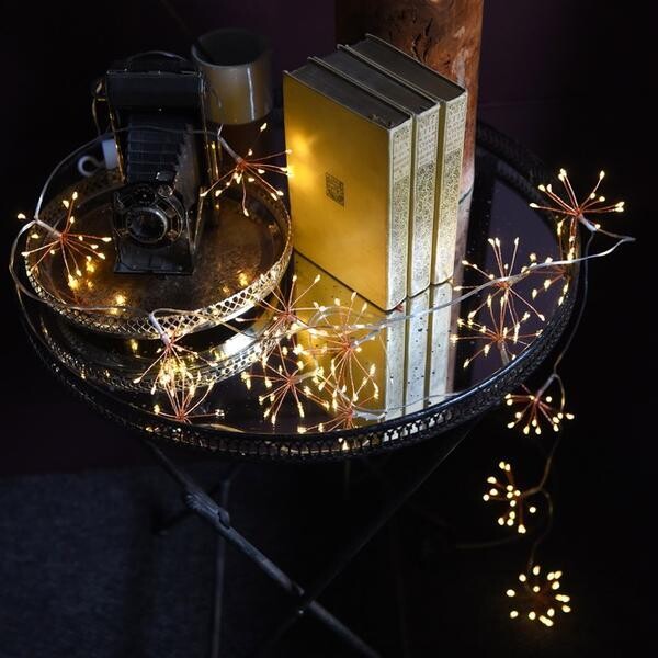 Copper Starburst Light Chain Mains Operated with 240 Warm White LEDs