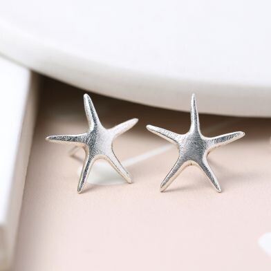 Brushed Arty Starfish Earrings