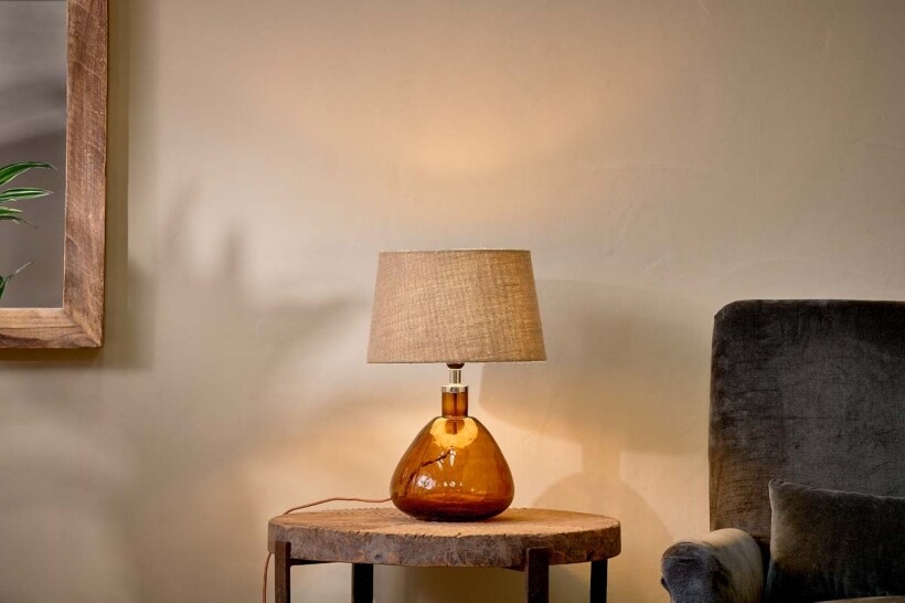 Glass lamp bedside deals