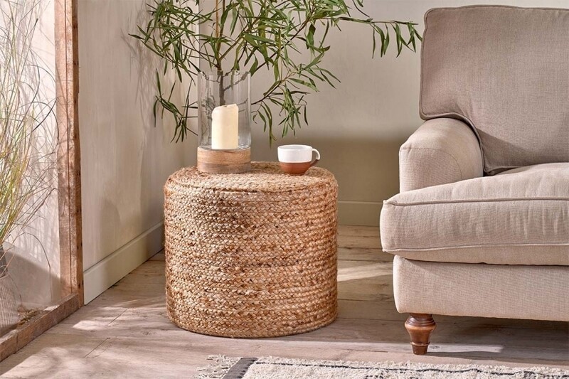 Ondal Round Braided Hemp Pouf