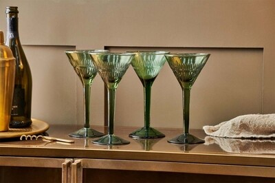 Mila Cocktail Glass - Dark Emerald