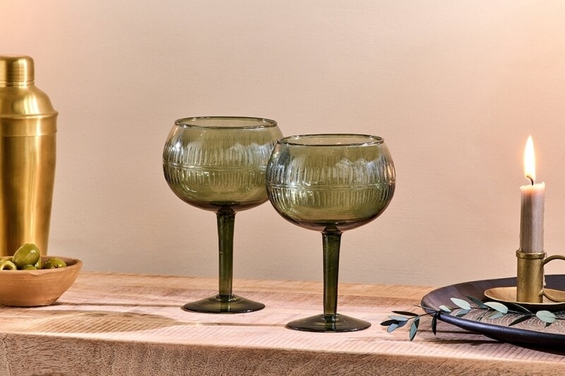 Mila Gin Glass - Dark Emerald