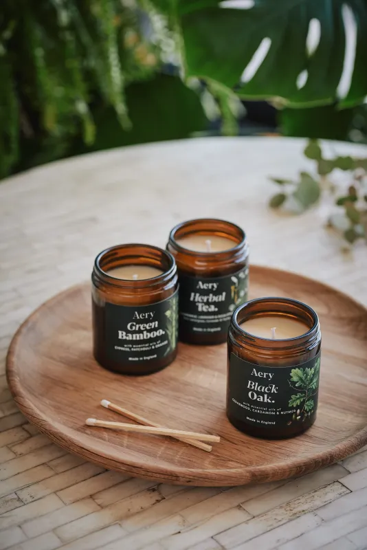GREEN BAMBOO SCENTED JAR CANDLE - CYPRESS PATCHOULI AND ORANGE