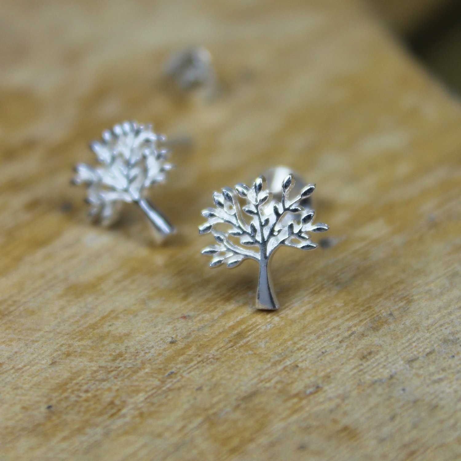 Sterling Silver Tree Stud Earrings