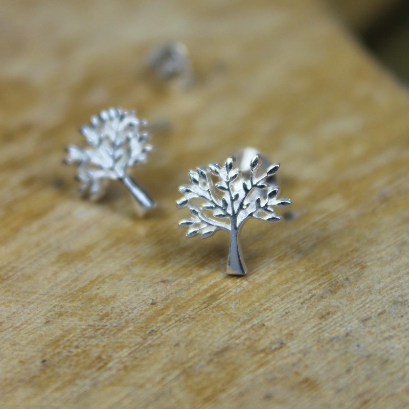 Sterling Silver Tree Stud Earrings
