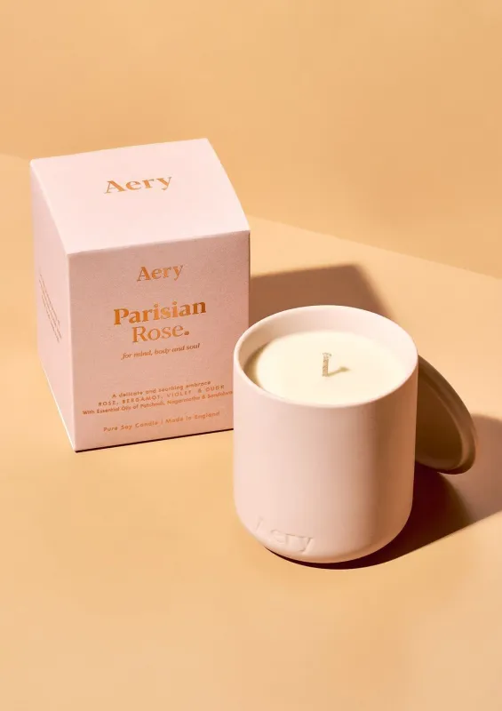 PARISIAN ROSE SCENTED CANDLE - ROSE BERGAMOT AND VIOLET