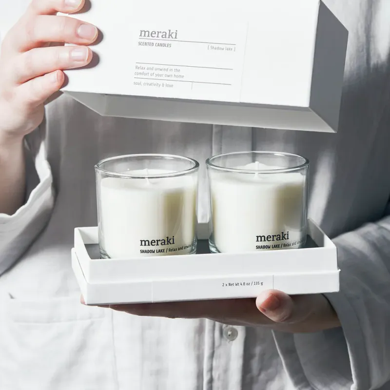 Meraki Shadow Lake Scented Candles Set of Two Gift Set