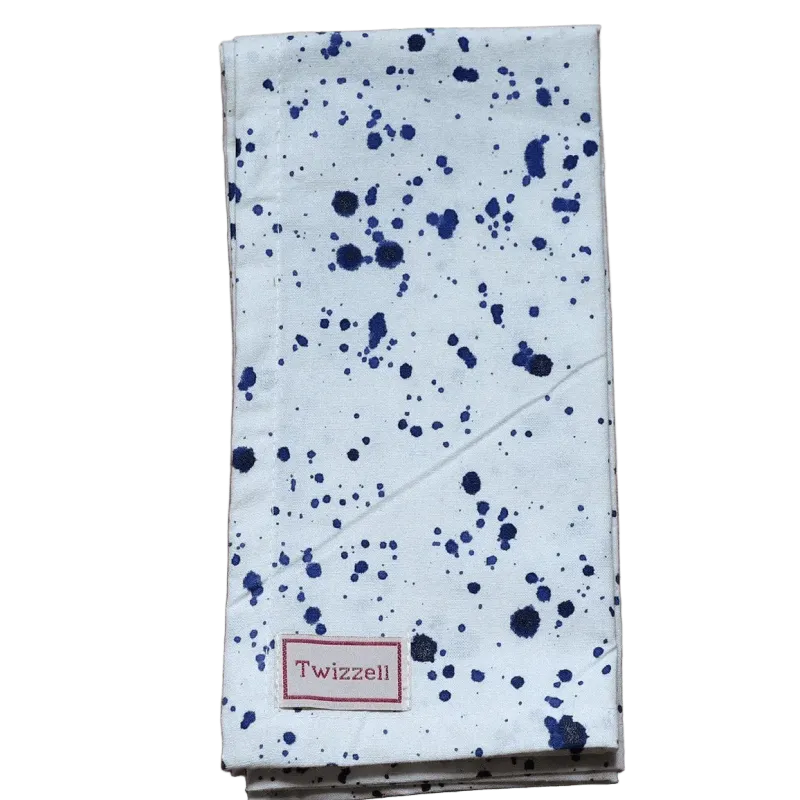 BLUE SPLATTER NAPKIN X 4