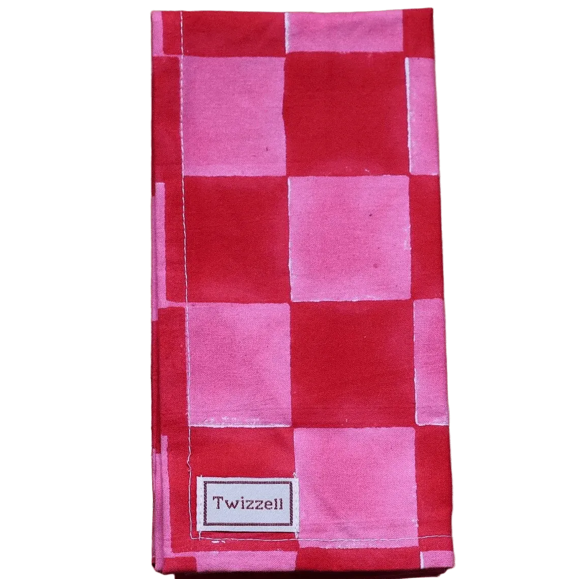 PINK & RED CHECKERBOARD NAPKIN X 4