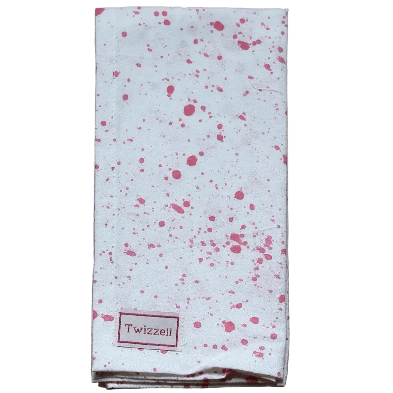 PINK SPLATTER NAPKIN X 4