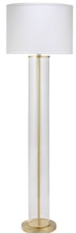 Designer Brass Floor Lamp with Linen Shade