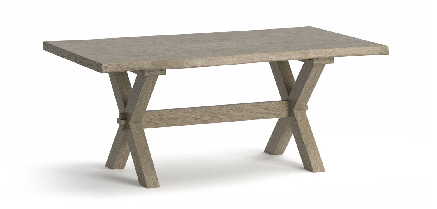 Oak Dining Table with X Trestle Base in a Natural Stained Finish 42"W x 72"D x 30"H