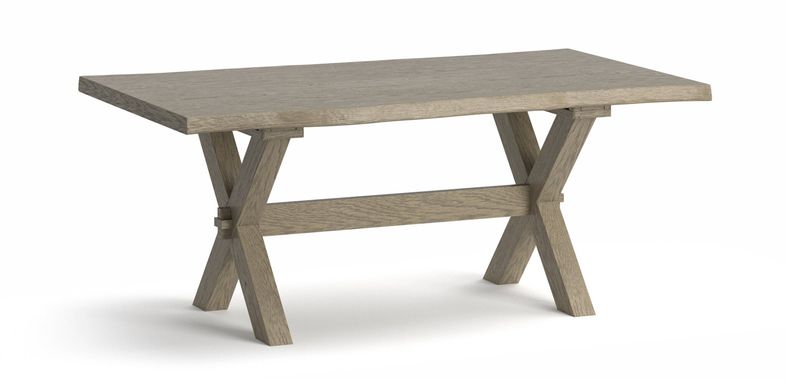Oak Dining Table with X Trestle Base in a Natural Stained Finish 42"W x 72"D x 30"H