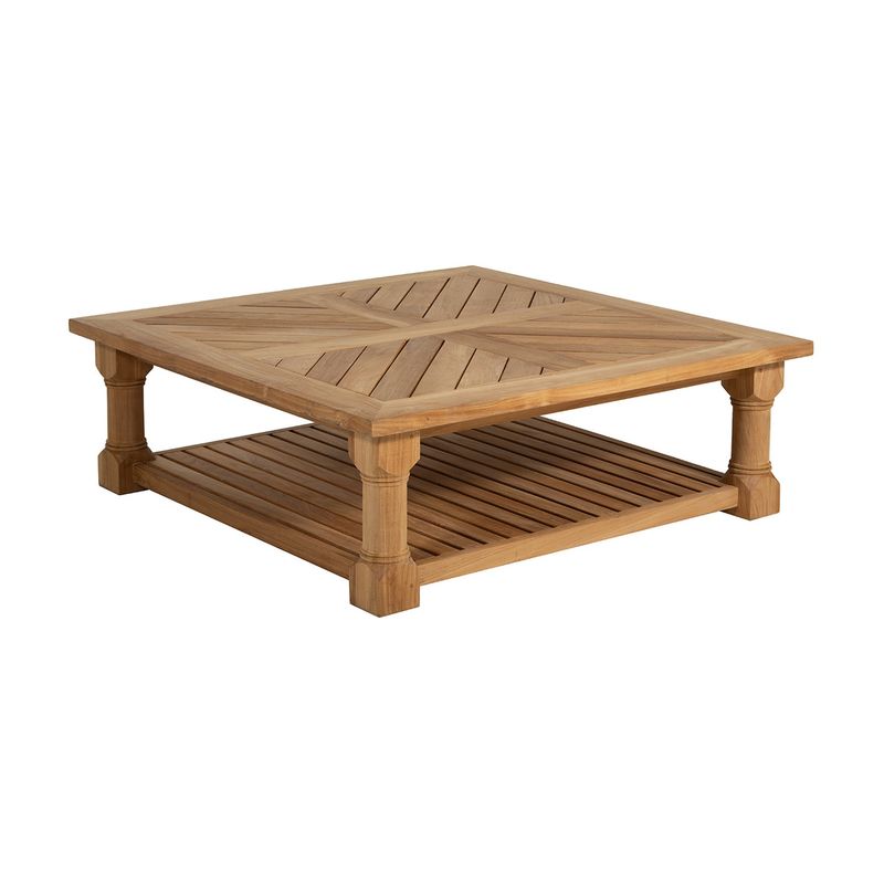 Teak Cocktail Table w/ Pedestal Legs