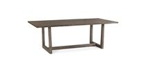 Live Edge Maple Dining Table in Ash Brown Finish with Modern Trestle Base 30”W x 72”D x 39”H