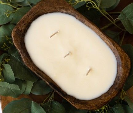 Carved Bowl Scented Hand Poured Candle - Sweet Tobacco