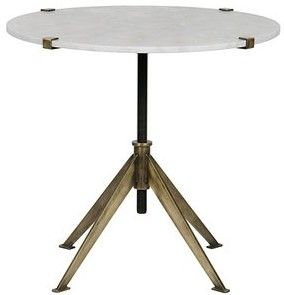 Large Adjustable Brass And Marble Table 30.5”W x 30.5”D x 24.5”H