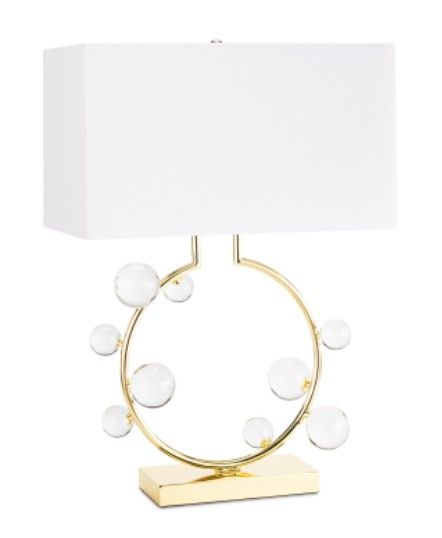 Brass and Crystal Table Lamp 19"W x 11"D x 27.75"H