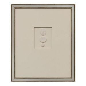 Hand-Cast Plaster Intaglios in Silver Mirrored Frame (2) 18"W x 22"H