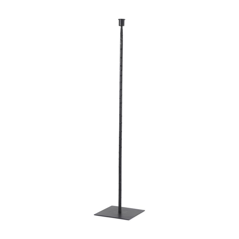 30" Etched Black Iron Candle Holder